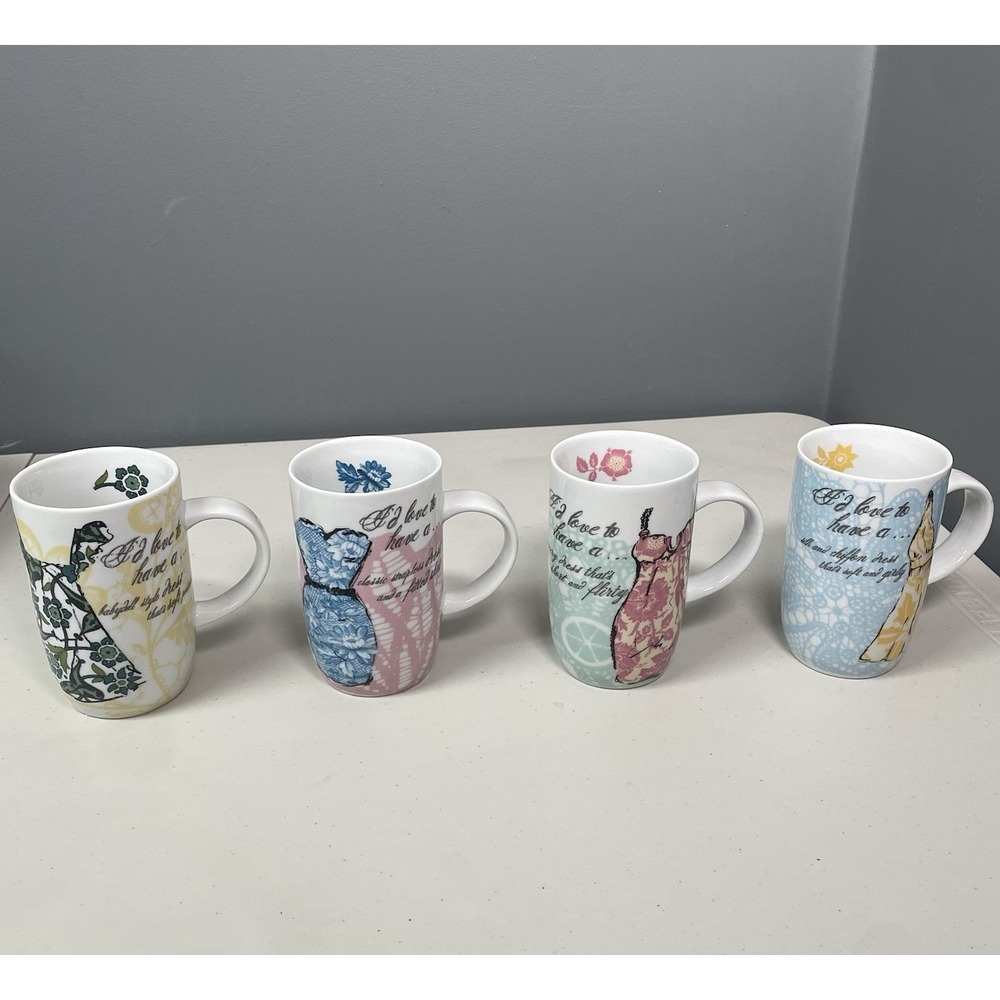 Rosanna Set Of 4 "I'd love to have a…" Mugs